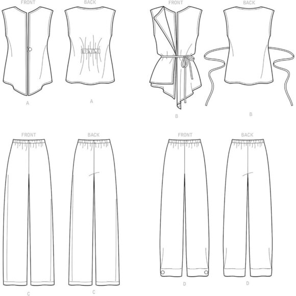 Simplicity S9147 Misses Easy-To-Sew Vest & Pull-On Pants Pattern Sizes 6-14 - Picture 3 of 5
